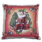 Подушка новогодняя гобеленовая Кристмас red