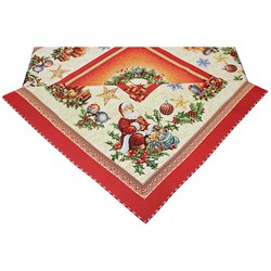 Салфетка на квадратный стол с люрексом  Кристмас red - фото 5533